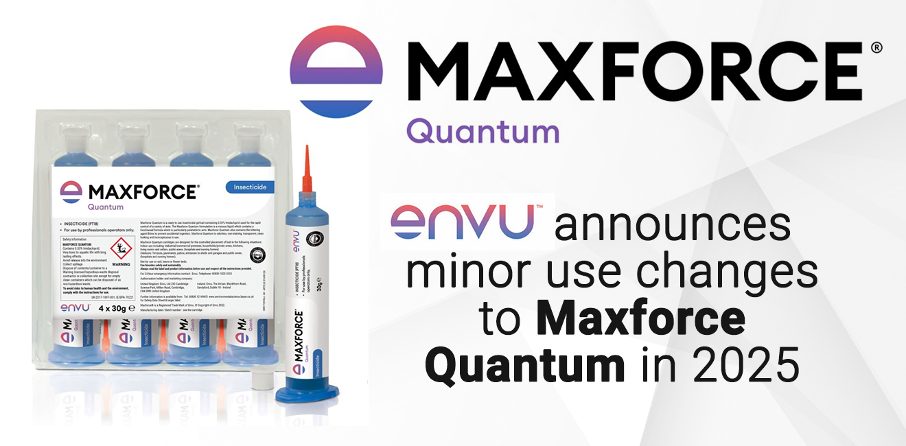 Maxforce Quantum product image with Envu announcing minor use changes for 2025